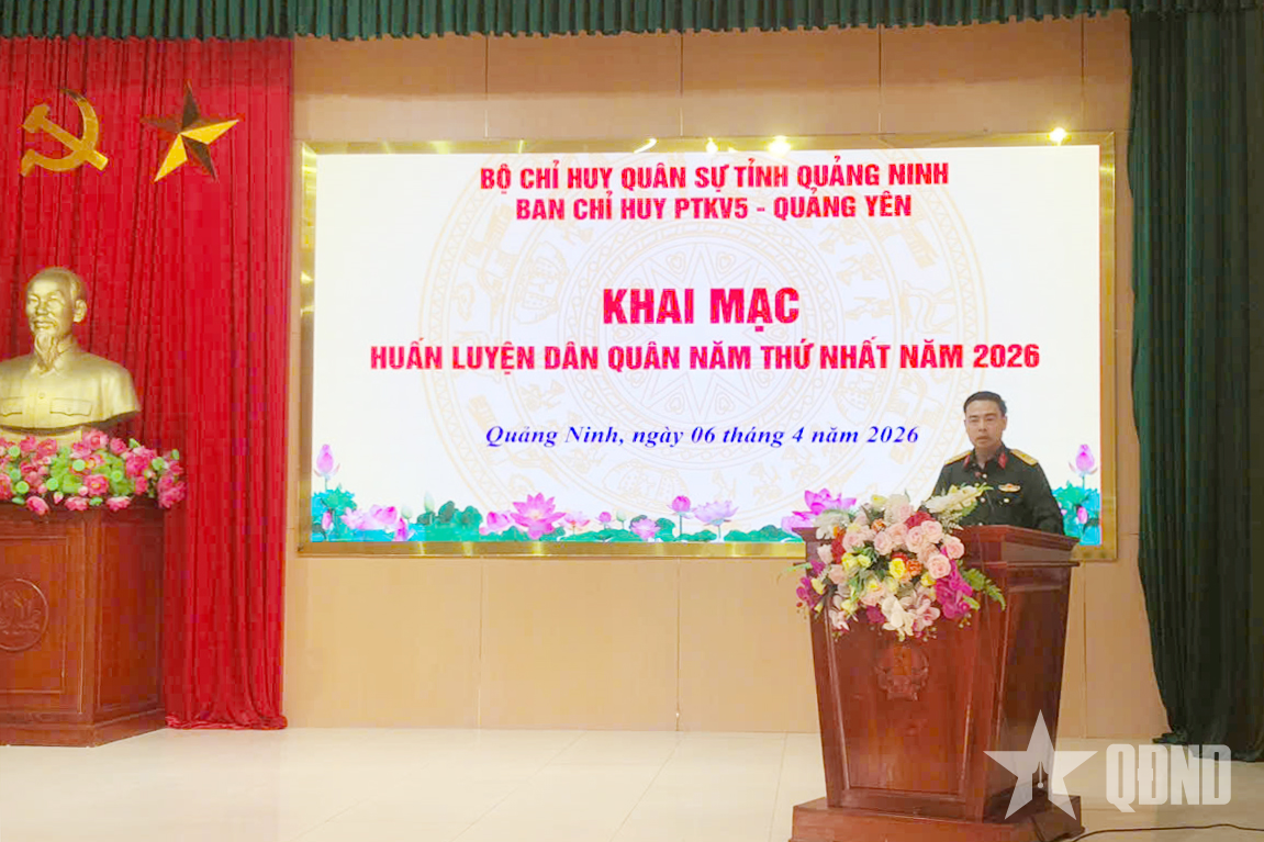 Quảng Ninh: Ban chỉ huy Phòng thủ khu vực 5-Quảng Yên khai mạc huấn luyện dân quân năm thứ nhất

